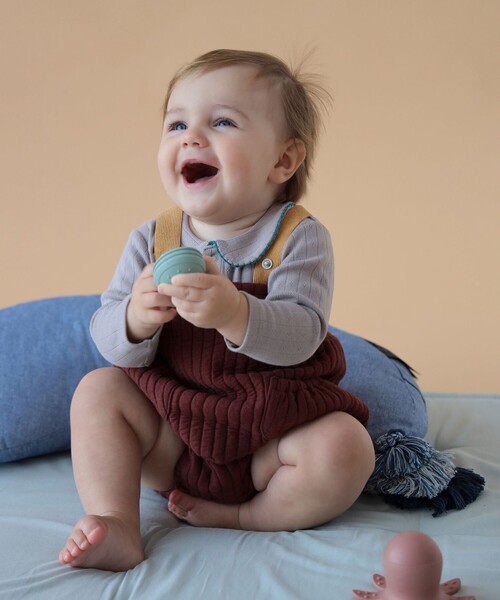 こども ビームス（コドモビームス）の「ベビー キルティング サロペット 2025FW（70～80cm）（ロンパース・キッズ・レッド系その他7/サックスブルー・70/80）」の3枚目の写真