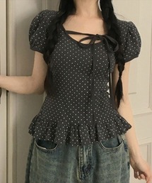 UP START（アップスタート）の「【LAMPOON】ドットフリルトップス（その他トップス）」