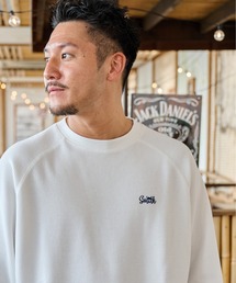 ピグメントワッフル ラグランロゴ刺繍Tシャツ
