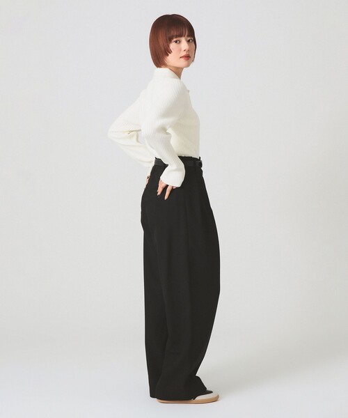 Ray BEAMS(レイビームス)の「リブ ニット ポロシャツ(ポロシャツ・レディース・オフホワイト/クリーム/ブラック/ピンク・ONE SIZE)」の20枚目の写真