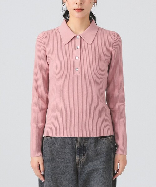 リブ ニット ポロシャツ [手洗い可]（ポロシャツ）｜Ray BEAMS（レイ