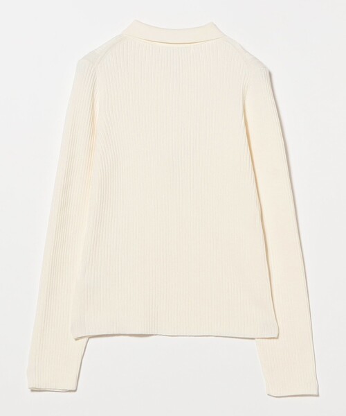 Ray BEAMS(レイビームス)の「リブ ニット ポロシャツ(ポロシャツ・レディース・オフホワイト/クリーム/ブラック/ピンク・ONE SIZE)」の7枚目の写真