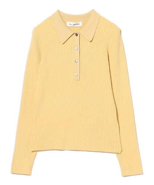 Ray BEAMS(レイビームス)の「リブ ニット ポロシャツ(ポロシャツ・レディース・オフホワイト/クリーム/ブラック/ピンク・ONE SIZE)」の15枚目の写真