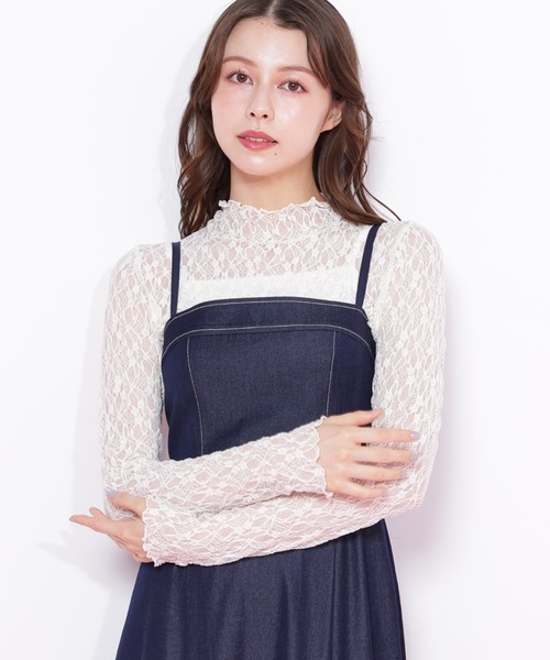 JILL by JILL STUART(ジルバイジルスチュアート)の「◇ミニフリルレースカットソー(Tシャツ/カットソー・レディース・ブラック/ピンク/ホワイト・FREE)」の1枚目の写真