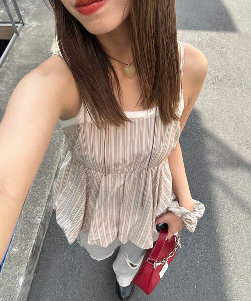 CIAOPANIC（チャオパニック）の「3点SETシャツボレロフーディー（シャツ/ブラウス・レディース・ベージュ/サックスブルー/ブルー/グリーン/レッド・ONE SIZE）」の6枚目の写真