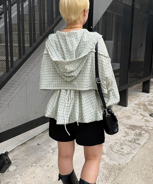 CIAOPANIC（チャオパニック）の「3点SETシャツボレロフーディー（シャツ/ブラウス・レディース・ベージュ/サックスブルー/ブルー/グリーン/レッド・ONE SIZE）」の13枚目の写真