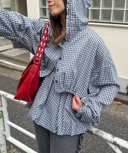 CIAOPANIC（チャオパニック）の「3点SETシャツボレロフーディー（シャツ/ブラウス・レディース・ベージュ/サックスブルー/ブルー/グリーン/レッド・ONE SIZE）」の18枚目の写真