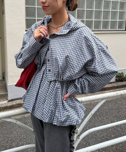 CIAOPANIC（チャオパニック）の「3点SETシャツボレロフーディー（シャツ/ブラウス・レディース・ベージュ/サックスブルー/ブルー/グリーン/レッド・ONE SIZE）」の19枚目の写真