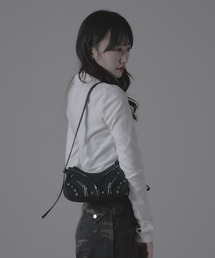 Chick | ジッパーデザイン スタッズショルダーバッグ(ショルダーバッグ)