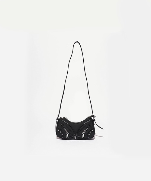 Chick（チック）の「ジッパーデザイン スタッズショルダーバッグ（ショルダーバッグ・レディース・ブラック/グレー/ブルー・FREE）」の6枚目の写真