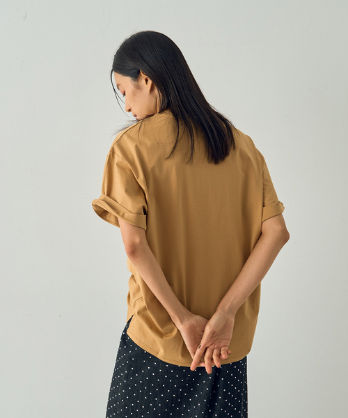 DESIGNWORKS（デザインワークス）の「フロッキープリントTシャツ（Tシャツ/カットソー・レディース・ホワイト/キャメル/チャコールグレー・38）」の10枚目の写真