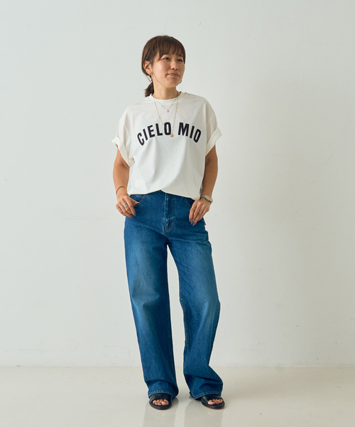 DESIGNWORKS（デザインワークス）の「フロッキープリントTシャツ（Tシャツ/カットソー・レディース・ホワイト/キャメル/チャコールグレー・38）」の15枚目の写真