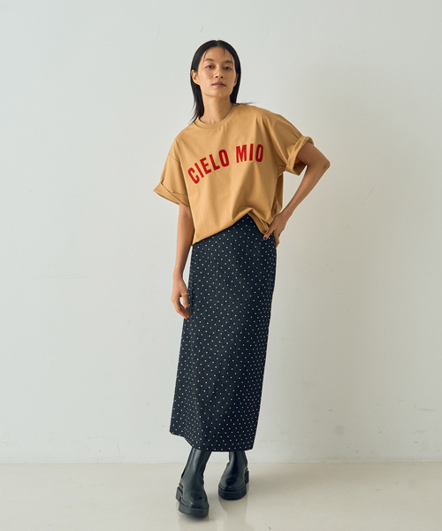 DESIGNWORKS（デザインワークス）の「フロッキープリントTシャツ（Tシャツ/カットソー・レディース・ホワイト/キャメル/チャコールグレー・38）」の17枚目の写真