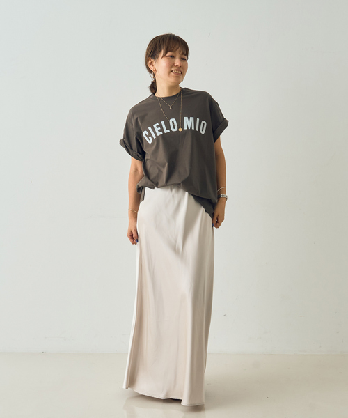 DESIGNWORKS（デザインワークス）の「フロッキープリントTシャツ（Tシャツ/カットソー・レディース・ホワイト/キャメル/チャコールグレー・38）」の21枚目の写真