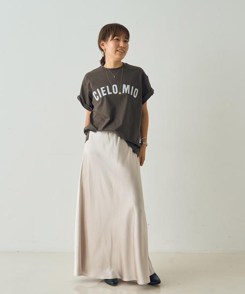 DESIGNWORKS（デザインワークス）の「フロッキープリントTシャツ（Tシャツ/カットソー・レディース・ホワイト/キャメル/チャコールグレー・38）」の22枚目の写真