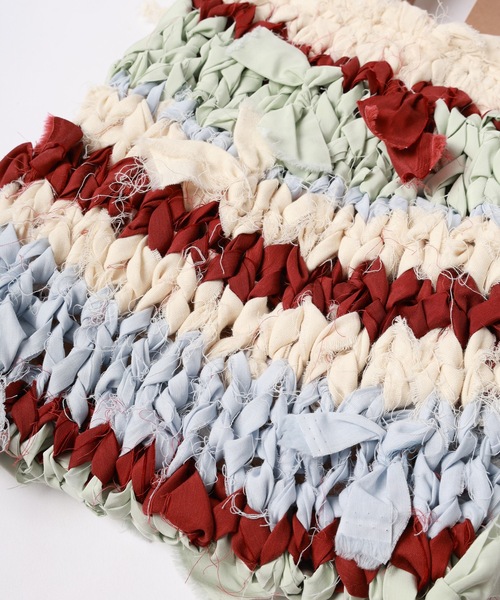 amok（アモク）の「RAG KNITTING BAG（ショルダーバッグ・メンズ・ベージュ/ピンク・FREE）」の5枚目の写真