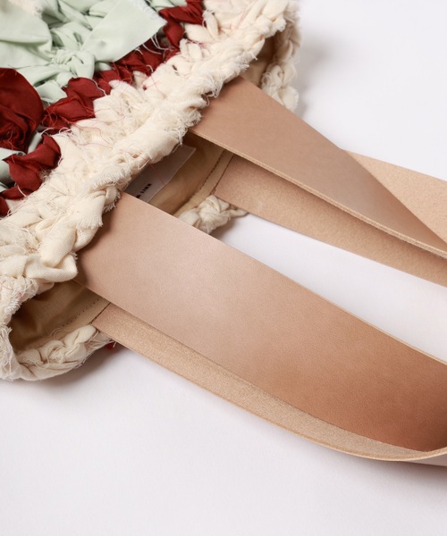 amok（アモク）の「RAG KNITTING BAG（ショルダーバッグ・メンズ・ベージュ/ピンク・FREE）」の6枚目の写真