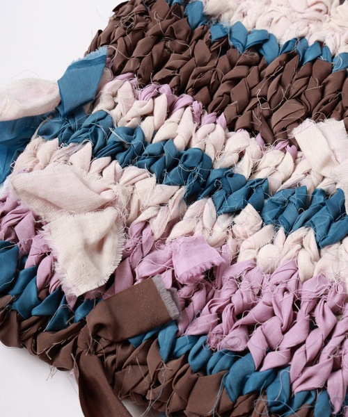 amok（アモク）の「RAG KNITTING BAG（ショルダーバッグ・メンズ・ベージュ/ピンク・FREE）」の8枚目の写真