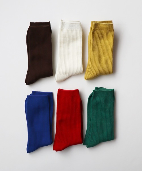TAWARA（タワラ）の「コットンリブ　ベーシッククルーソックス（ソックス/靴下・レディース・ブラウン/グリーン/レッド/マスタード/ロイヤルブルー/アイボリー・S）」の14枚目の写真