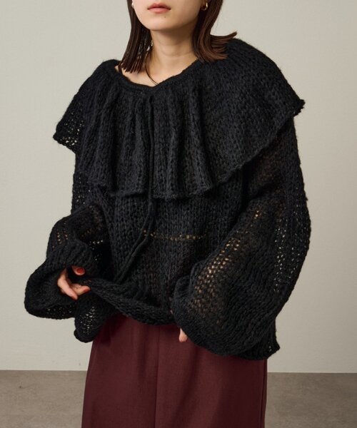 セール】フリルカラーニット（ニット/セーター）｜Omekashi（オメカシ