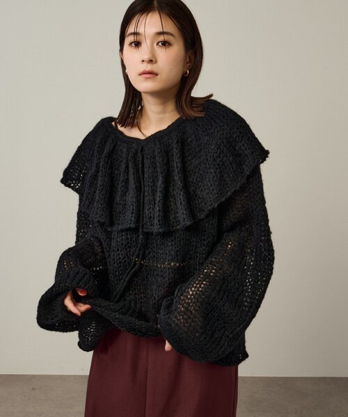 セール】フリルカラーニット（ニット/セーター）｜Omekashi（オメカシ