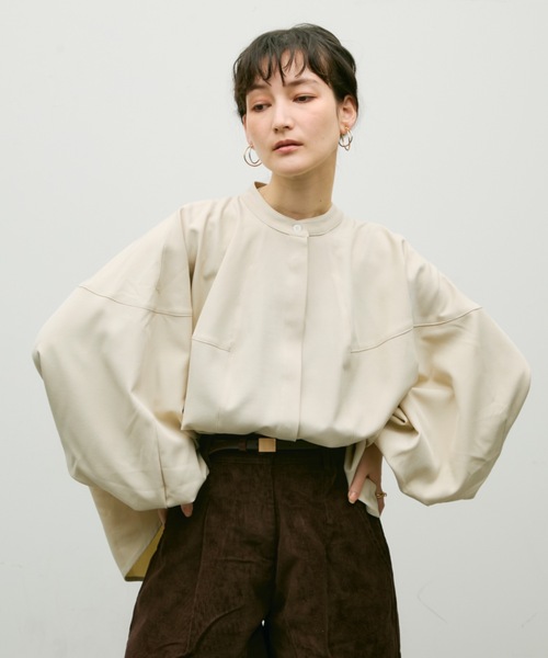 ウノハ 23SS BALLOON SLEEVE BLOUSEブラウス 長袖 M ブラウス シャツ Balloon sleeve voluminous shirt / バルーンスリーブ