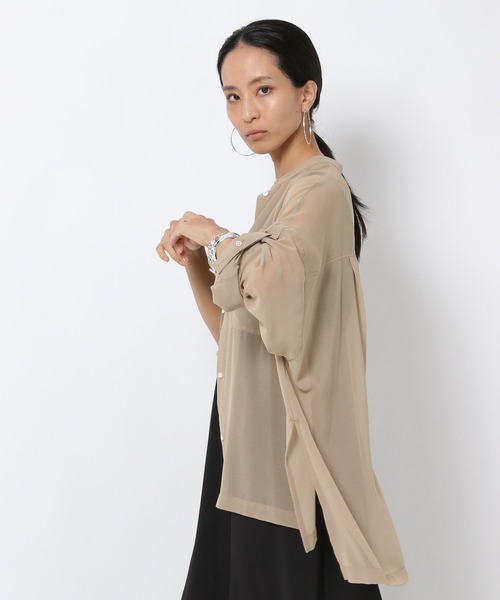 HEREIAM（ヘレイアム）の「【HEREIAM】季節横断アイテム/シアードレープシャツ（シャツ/ブラウス・レディース・ブラウン/ライトカーキ/ブラック・FREE）」の21枚目の写真