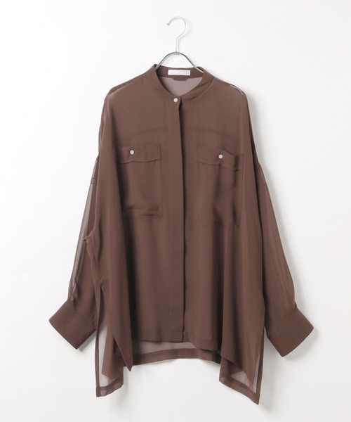 HEREIAM（ヘレイアム）の「【HEREIAM】季節横断アイテム/シアードレープシャツ（シャツ/ブラウス・レディース・ブラウン/ライトカーキ/ブラック・FREE）」の17枚目の写真