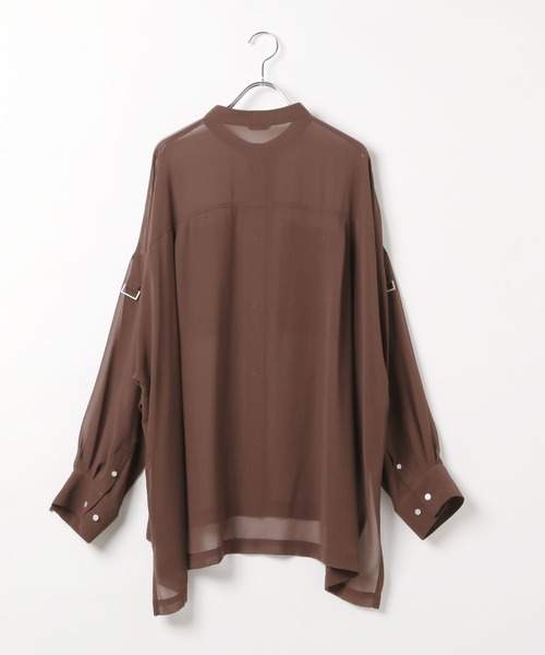 HEREIAM（ヘレイアム）の「【HEREIAM】季節横断アイテム/シアードレープシャツ（シャツ/ブラウス・レディース・ブラウン/ライトカーキ/ブラック・FREE）」の15枚目の写真
