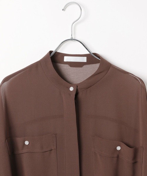 HEREIAM（ヘレイアム）の「【HEREIAM】季節横断アイテム/シアードレープシャツ（シャツ/ブラウス・レディース・ブラウン/ライトカーキ/ブラック・FREE）」の14枚目の写真