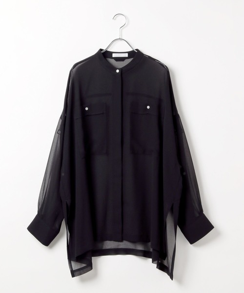 HEREIAM（ヘレイアム）の「【HEREIAM】季節横断アイテム/シアードレープシャツ（シャツ/ブラウス・レディース・ブラウン/ライトカーキ/ブラック・FREE）」の18枚目の写真