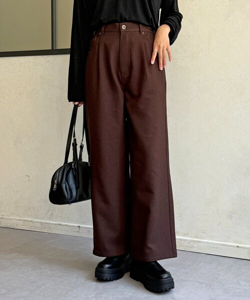 CPCM（シーピーシーエム）の「ハイウエストストレートスラックス（スラックス・レディース・チャコールグレー/ブラック/ブラウン・PS/SMALL/MEDIUM）」の4枚目の写真