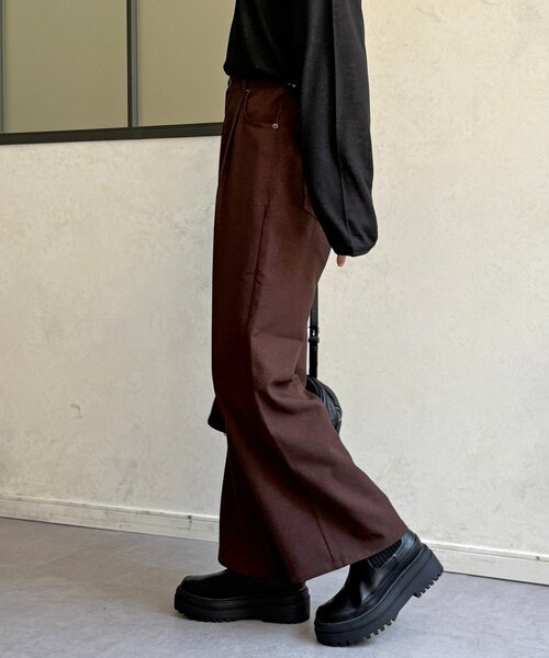 CPCM（シーピーシーエム）の「ハイウエストストレートスラックス（スラックス・レディース・チャコールグレー/ブラック/ブラウン・PS/SMALL/MEDIUM）」の5枚目の写真