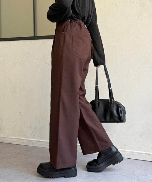 CPCM（シーピーシーエム）の「ハイウエストストレートスラックス（スラックス・レディース・チャコールグレー/ブラック/ブラウン・PS/SMALL/MEDIUM）」の6枚目の写真