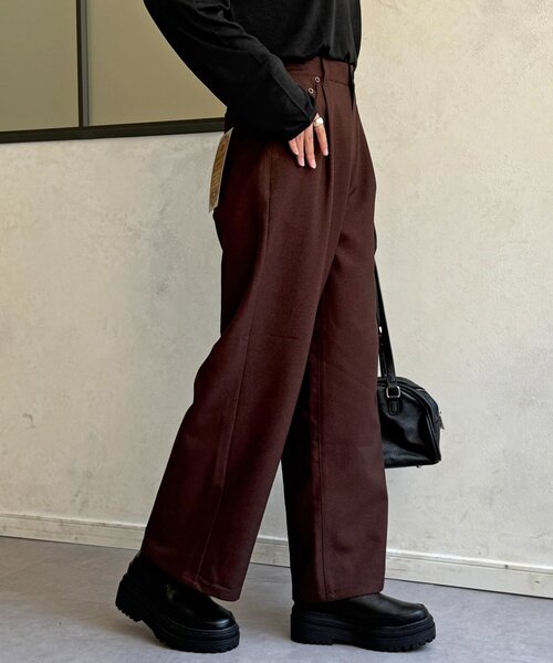 CPCM（シーピーシーエム）の「ハイウエストストレートスラックス（スラックス・レディース・チャコールグレー/ブラック/ブラウン・PS/SMALL/MEDIUM）」の8枚目の写真