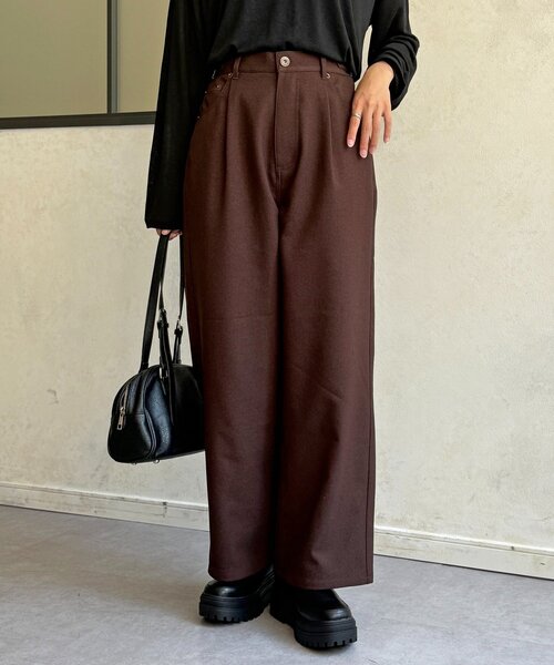 CPCM（シーピーシーエム）の「ハイウエストストレートスラックス（スラックス・レディース・チャコールグレー/ブラック/ブラウン・PS/SMALL/MEDIUM）」の9枚目の写真