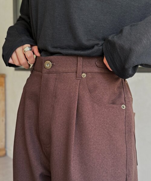 CPCM（シーピーシーエム）の「ハイウエストストレートスラックス（スラックス・レディース・チャコールグレー/ブラック/ブラウン・PS/SMALL/MEDIUM）」の11枚目の写真