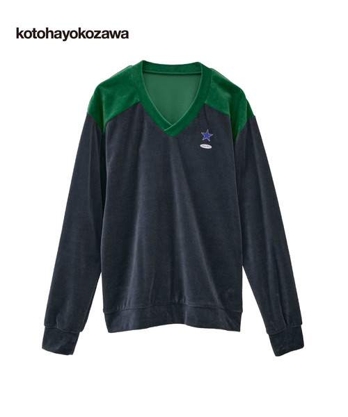 CONVERSE TOKYO（コンバーストウキョウ）の「【kotohayokozawa】BI-COLOR VELOR PULLOVER（Tシャツ/カットソー・レディース・ブルー/スミクロ/オレンジ・FREE）」の2枚目の写真