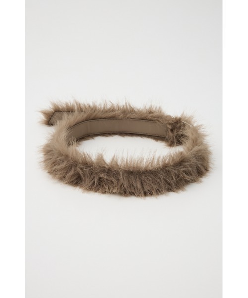 SLY（スライ）の「FAUX FUR BELT フォー ファー ベルト 秋服（ベルト・レディース・グレイッシュベージュ・FREE）」の3枚目の写真