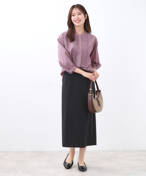 Reflect(リフレクト)の「【程よいゆとり感/体型カバー】ピンタックデザインシャンブレーブラウス(シャツ/ブラウス・レディース・ネイビー/オフホワイト/オリーブ/ピンク系その他・05/07/09/11/13/15 /17)」の14枚目の写真
