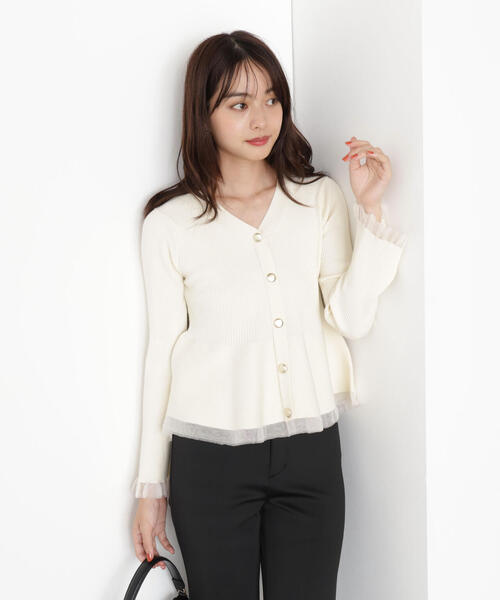 シアー切り替えペプラムニット / 1215270921（ニット/セーター