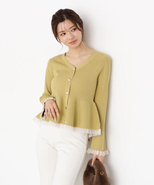 シアー切り替えペプラムニット / 1215270921（ニット/セーター