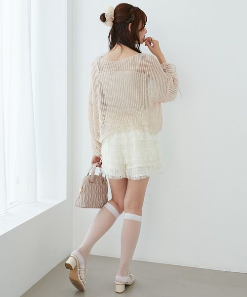MAJESTIC LEGON(マジェスティックレゴン)の「キラキラメッシュニット(ニット/セーター・レディース・ブラック/アイボリー/ピンク/ブルー・MEDIUM)」の22枚目の写真