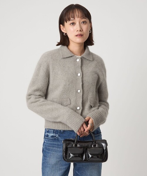 セール】ヘアリー ニット ポロカーデイガン（カーディガン/ボレロ