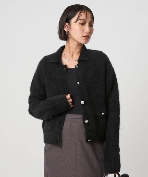 セール】ヘアリー ニット ポロカーデイガン（カーディガン/ボレロ