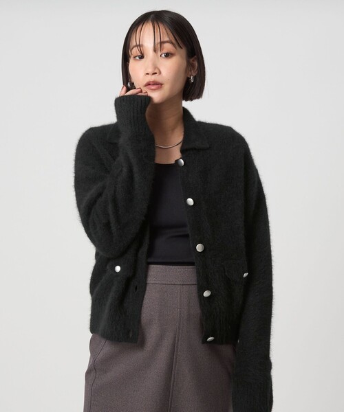 津肥町 専用　ポロベアニットとカーディガン2点 SHIPS: ミックス ヤーン ポロ ニット カーディガン カバーオール