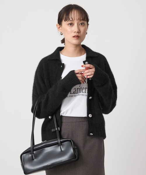 green label relaxing（グリーンレーベルリラクシング）の「ヘアリー ニット ポロカーデイガン（カーディガン/ボレロ・レディース・グレー/ブラック/ベージュ・FREE）」の13枚目の写真