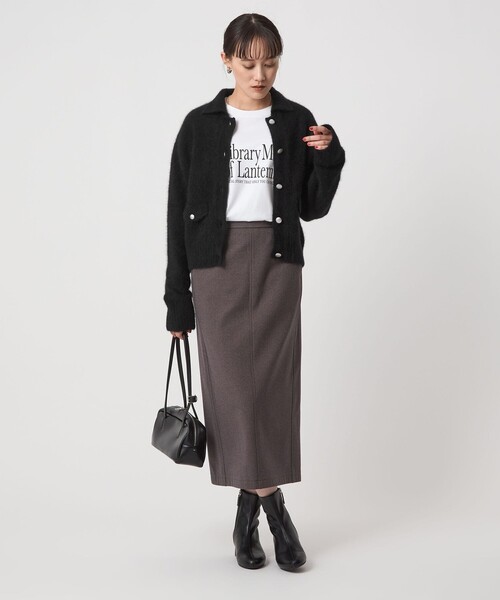 green label relaxing（グリーンレーベルリラクシング）の「ヘアリー ニット ポロカーデイガン（カーディガン/ボレロ・レディース・グレー/ブラック/ベージュ・FREE）」の15枚目の写真