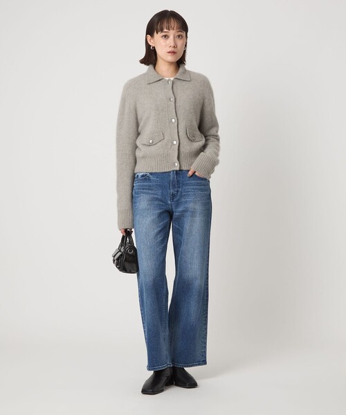 green label relaxing（グリーンレーベルリラクシング）の「ヘアリー ニット ポロカーデイガン（カーディガン/ボレロ・レディース・グレー/ブラック/ベージュ・FREE）」の18枚目の写真