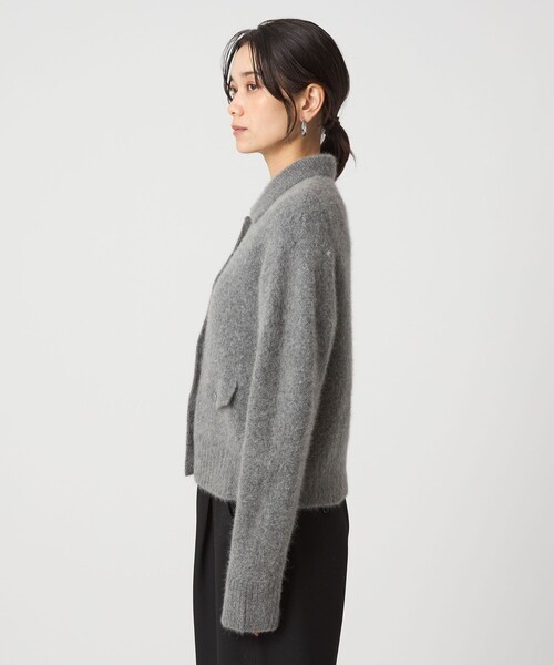 green label relaxing（グリーンレーベルリラクシング）の「ヘアリー ニット ポロカーデイガン（カーディガン/ボレロ・レディース・グレー/ブラック/ベージュ・FREE）」の21枚目の写真